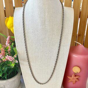 😃 $4 ADD-ON 😃 24" unisex silver rope chain necklace EUC